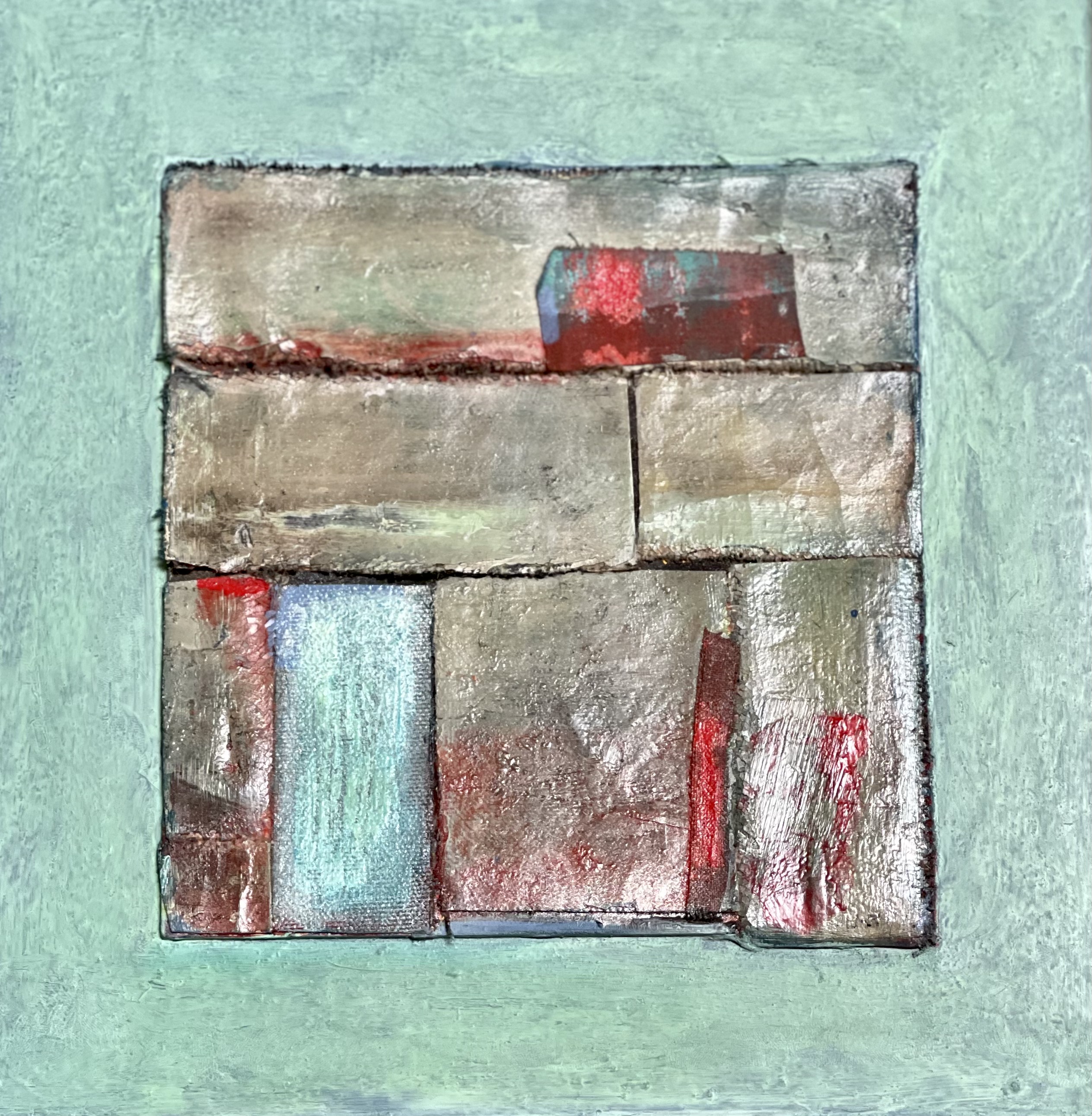 Turquoise and Red, Mixed Media, ©Judith Buffaloe